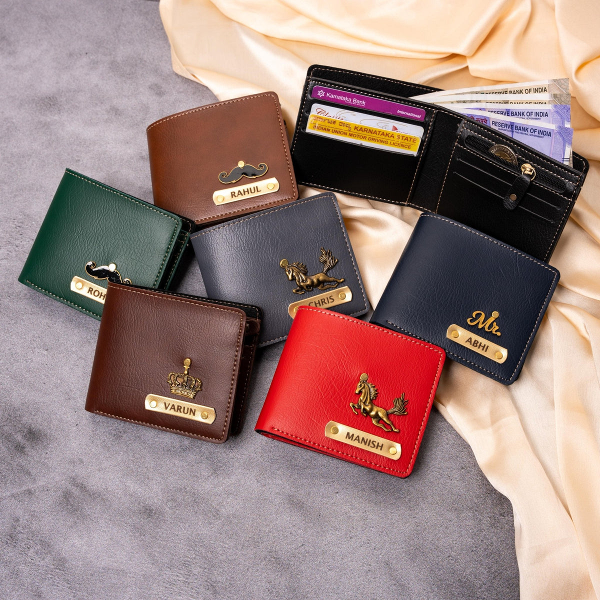 Personalised Nexon Premium Leather Wallet & Rudraksh Rakhi - Raksha Bandhan Special - The Gifting Era