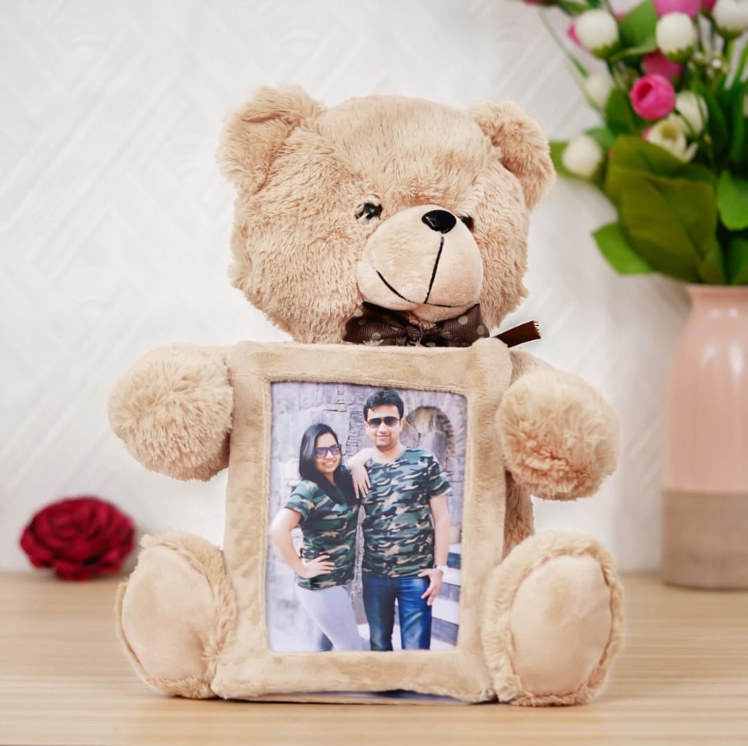 Personalised Photo frame Teddy Valentines Gift Hamper - The Gifting Era