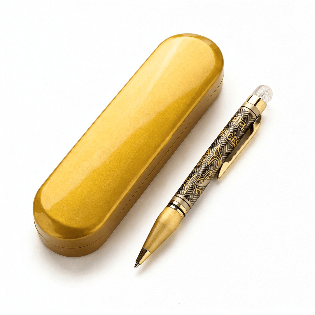 Personalised Pisces / मीन Zodiac Engraved Premium Metal Twist Ball Pen with Crystal Top - The Gifting Era
