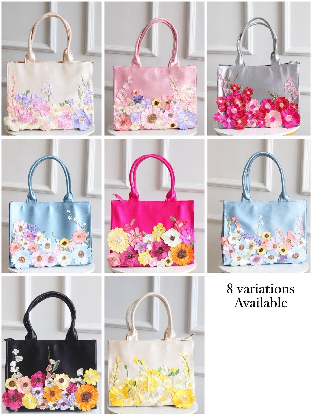 Personalised Premium Handcrafted Bloom Floral Satin Hand Bag - Limited Edition - The Gifting Era