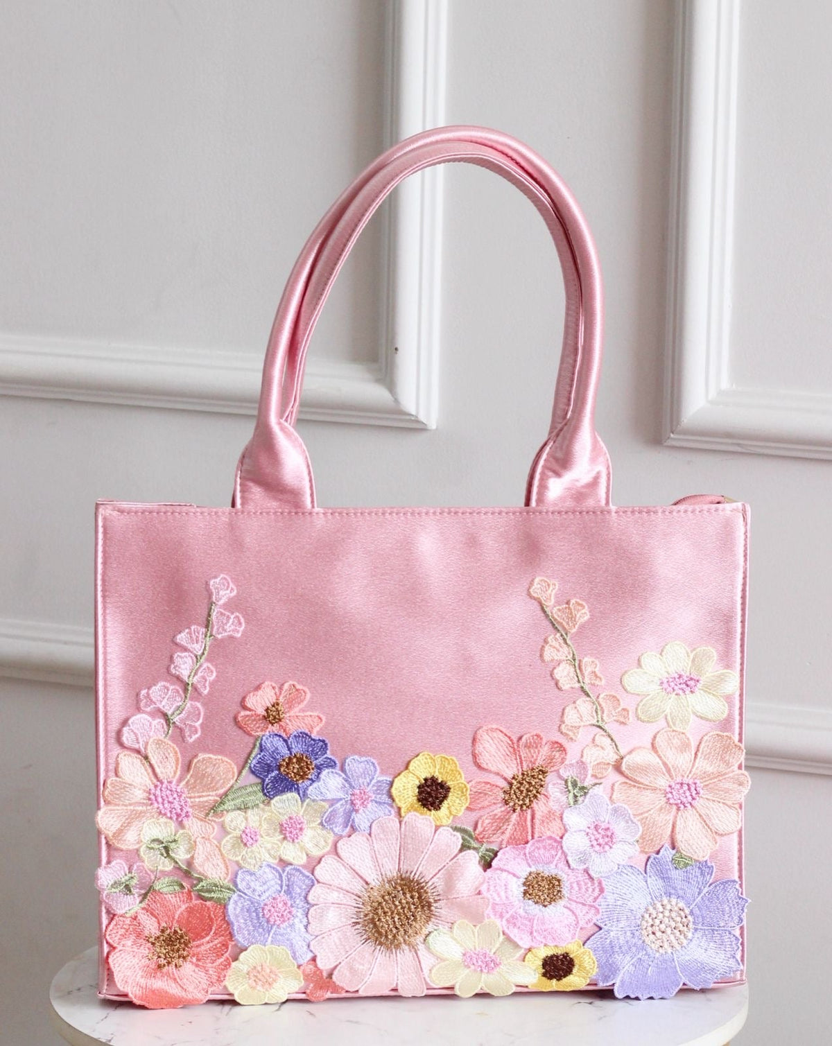Personalised Premium Handcrafted Bloom Floral Satin Hand Bag - Limited Edition - The Gifting Era