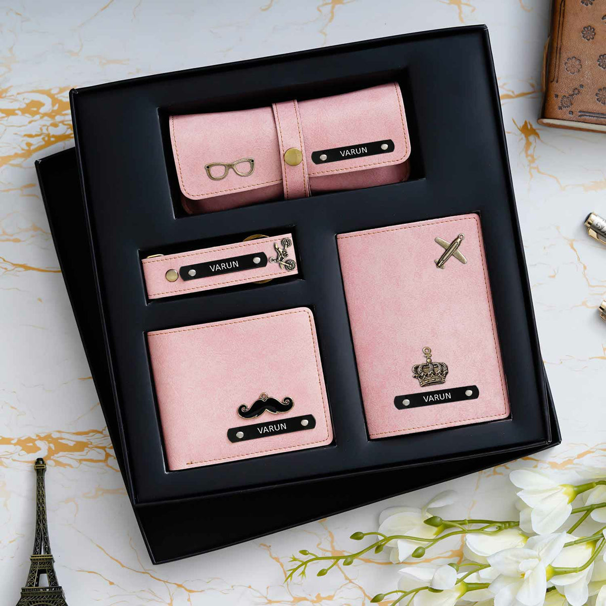Personalised Premium Imported Leather Set of 4 for Men's - The Gifting Era
