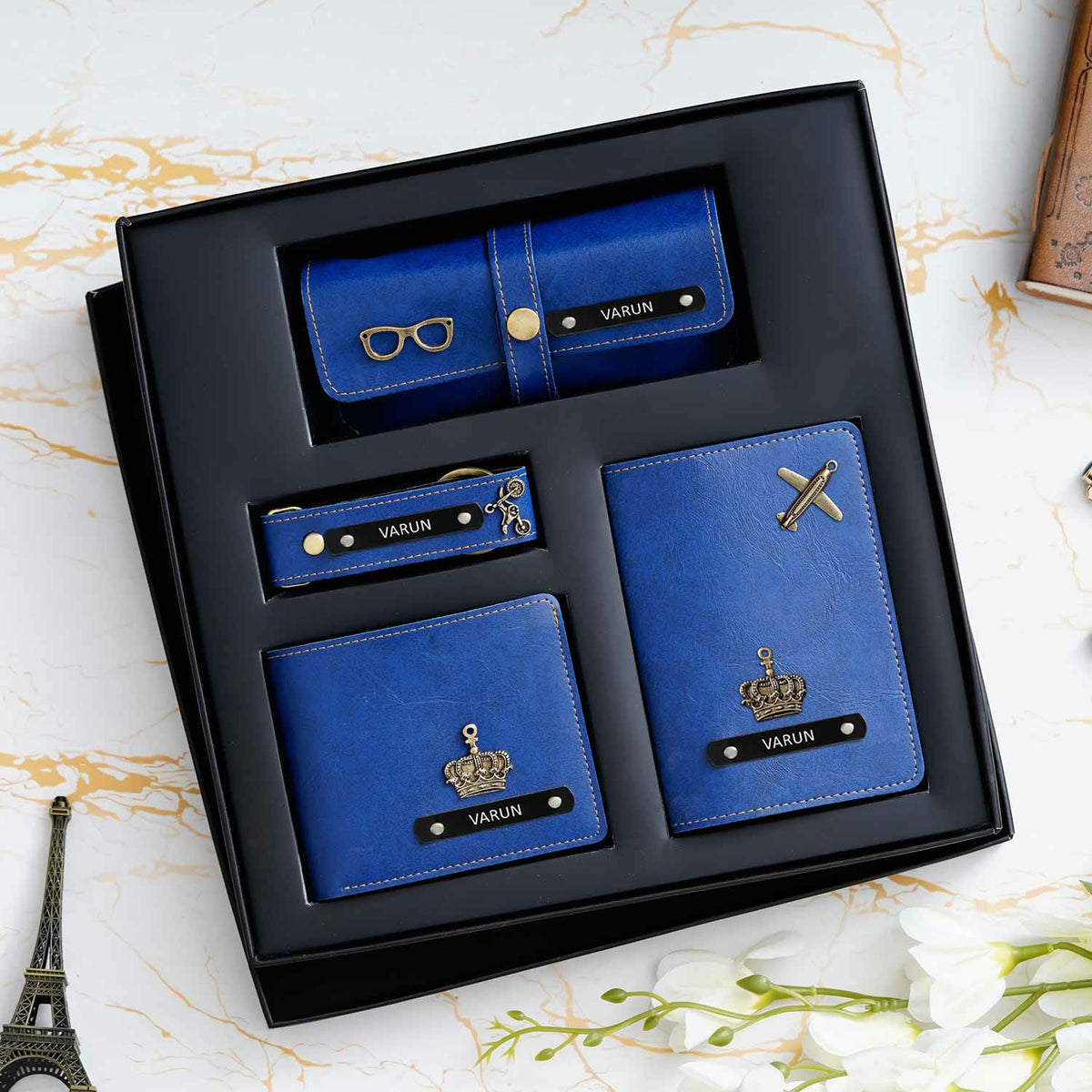 Personalised Premium Imported Leather Set of 4 for Men's - The Gifting Era