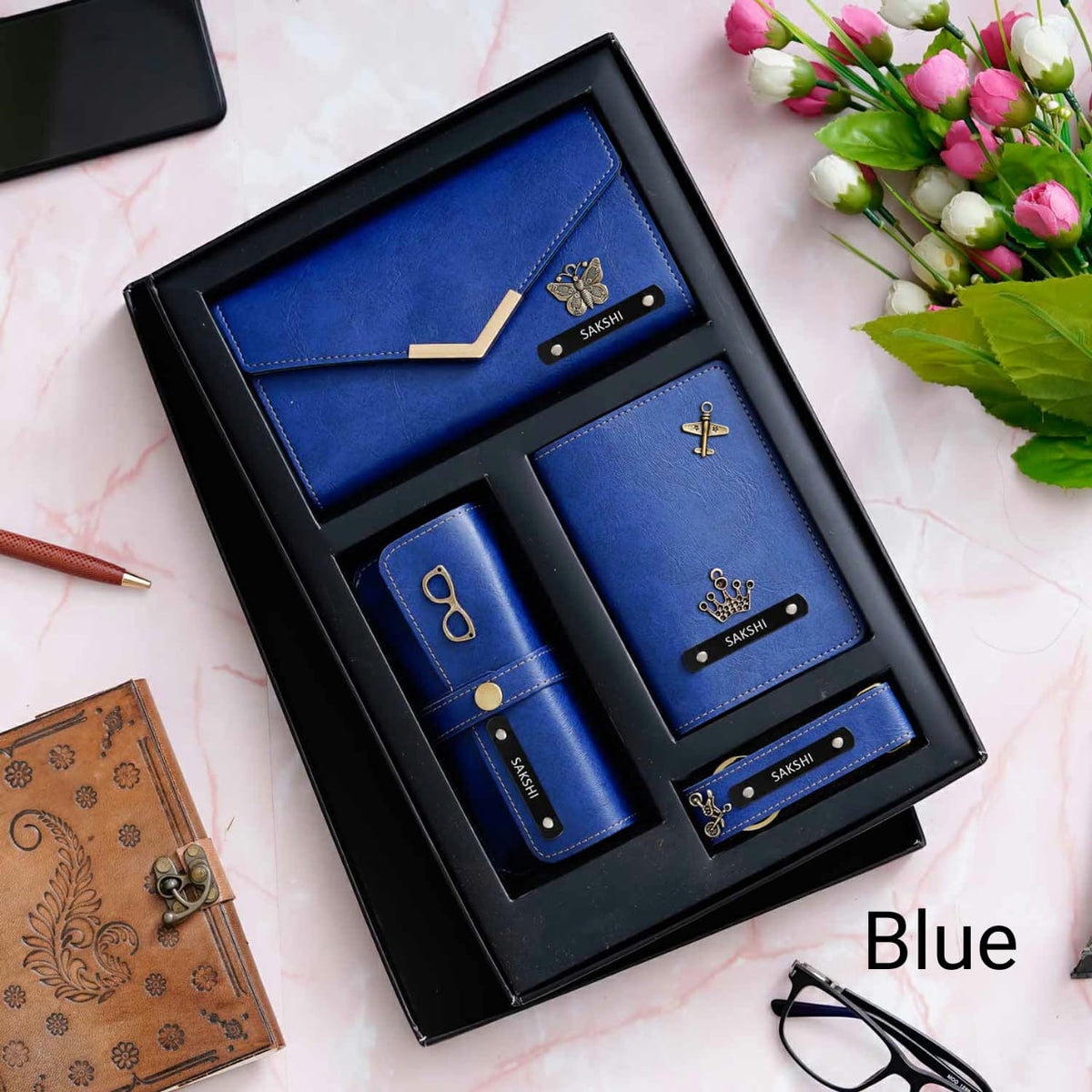 Personalised Premium Imported Leather Set of 4 for Women's - The Gifting Era