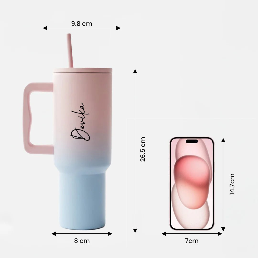 Personalised Quencher Stanley 1200 ML Double Wall Vacuum Tumbler With Straw & Straw Cleaner - The Gifting Era