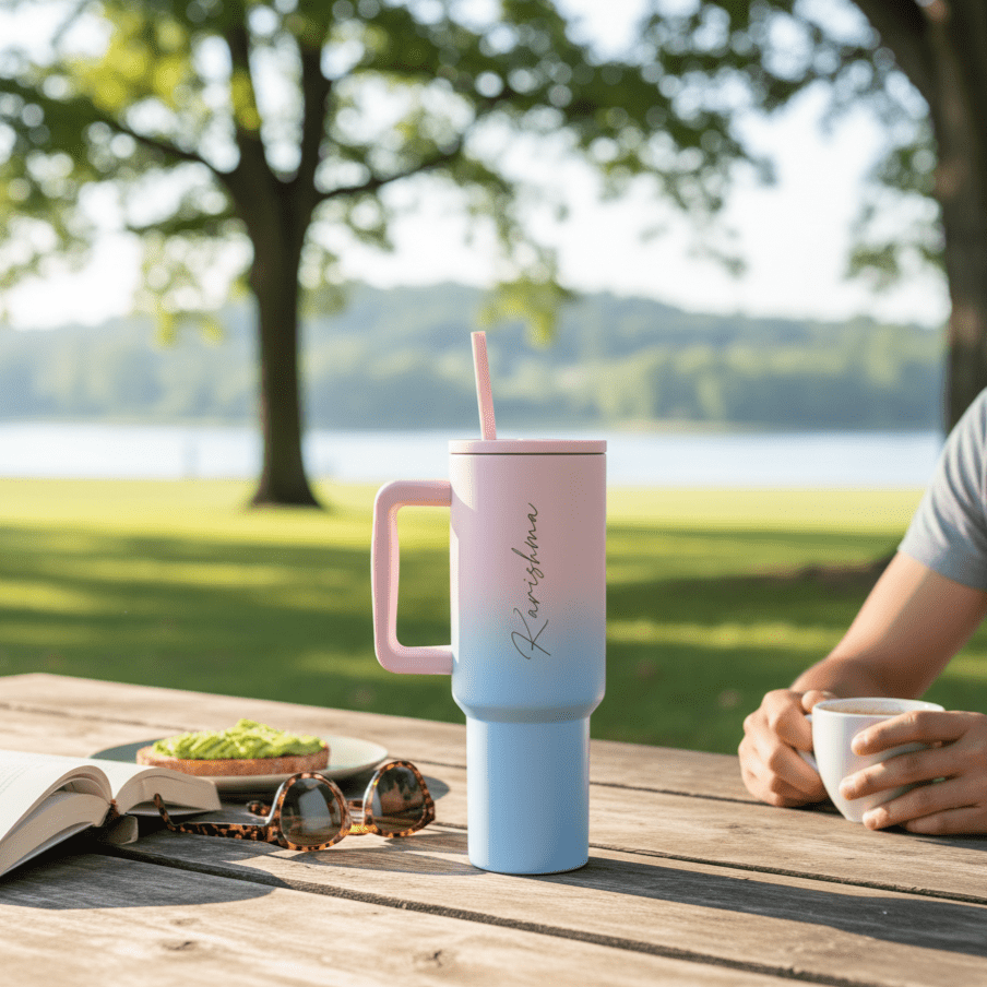 Personalised Quencher Stanley 1200 ML Double Wall Vacuum Tumbler With Straw & Straw Cleaner - The Gifting Era