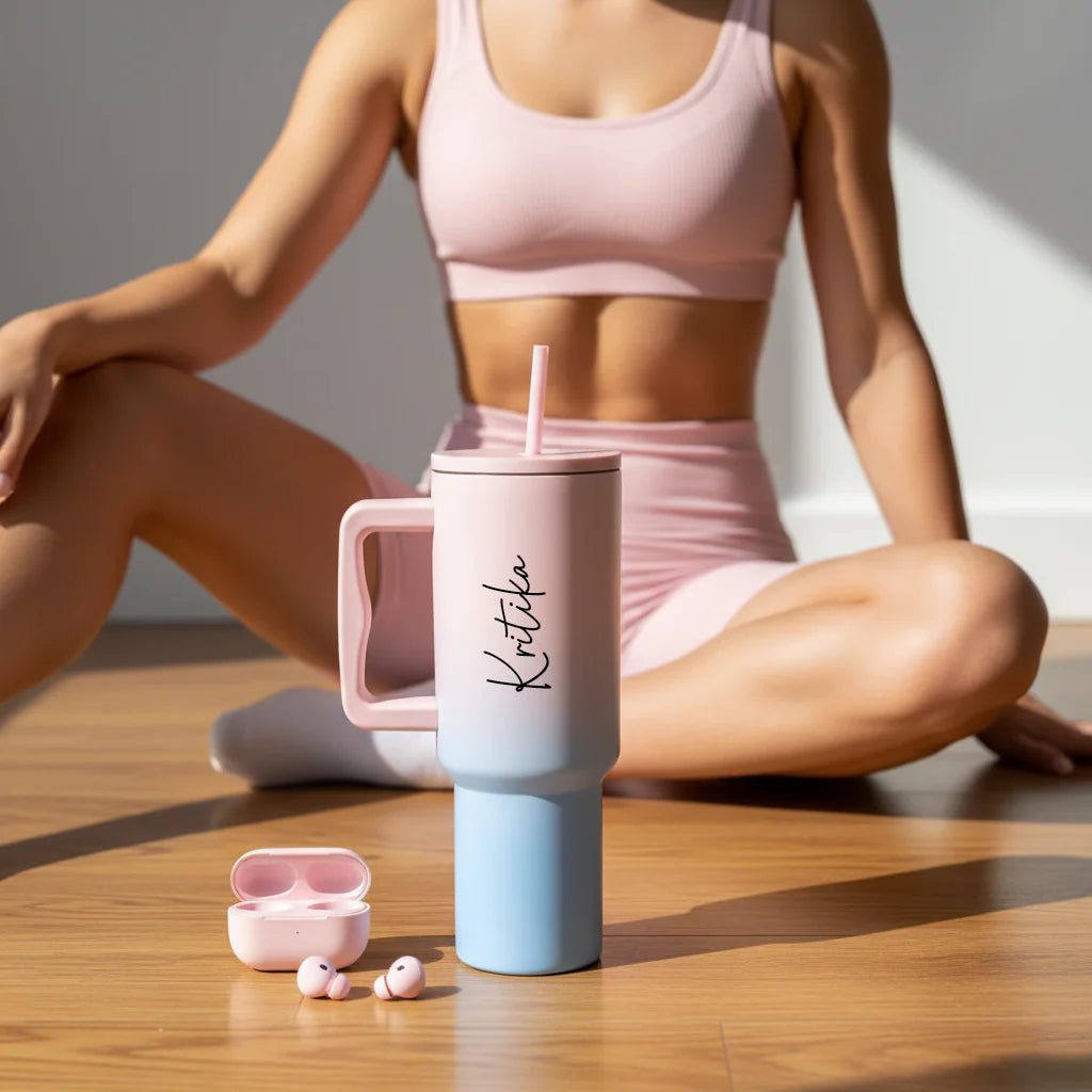 Personalised Quencher Stanley 1200 ML Double Wall Vacuum Tumbler With Straw & Straw Cleaner - The Gifting Era