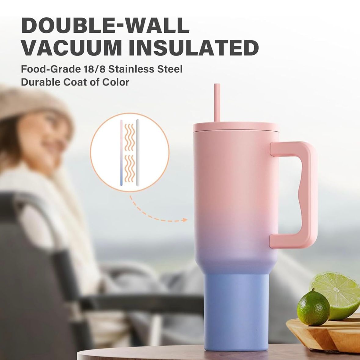 Personalised Quencher Stanley 1200 ML Double Wall Vacuum Tumbler With Straw & Straw Cleaner - The Gifting Era
