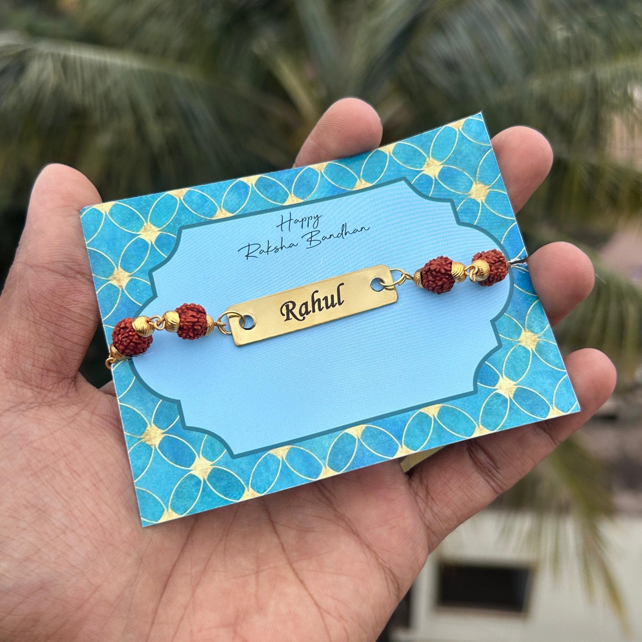 Personalised Rudraksh Rakhi 1.0 - Raksha Bandhan Special - The Gifting Era