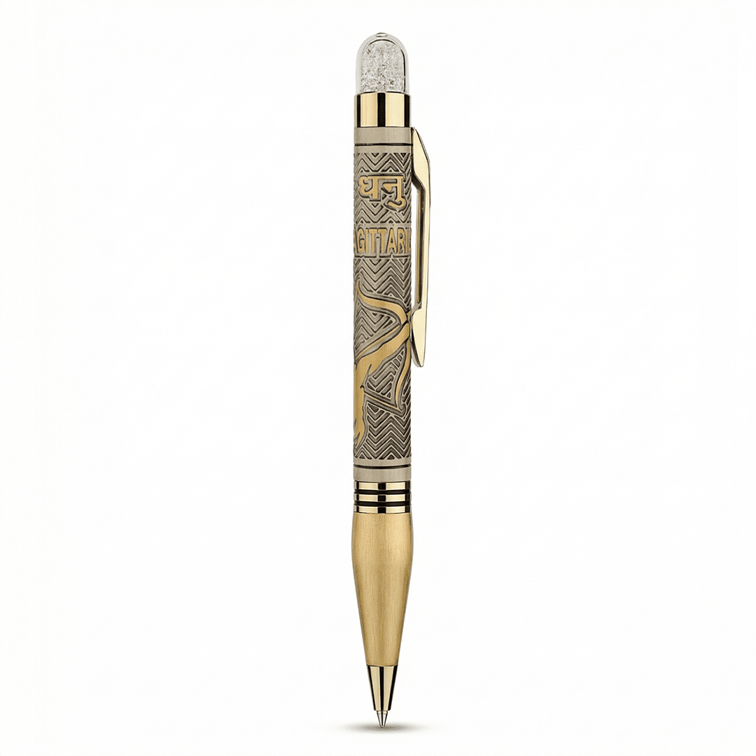 Personalised Sagittarius / धनु Zodiac Engraved Premium Metal Twist Ball Pen with Crystal Top - The Gifting Era