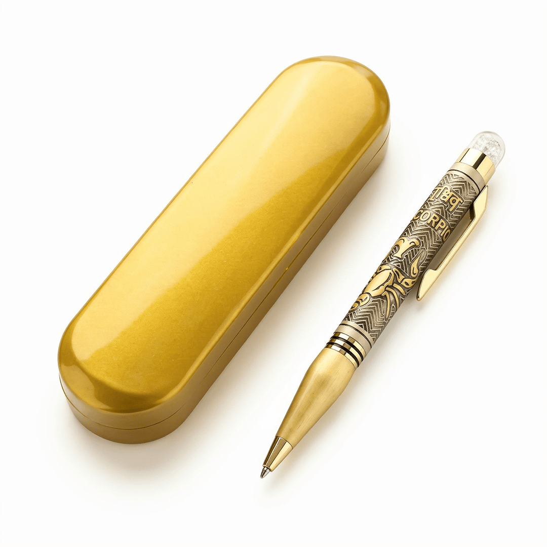 Personalised Scorpio / वृश्चिक Zodiac Engraved Premium Metal Twist Ball Pen with Crystal Top - The Gifting Era