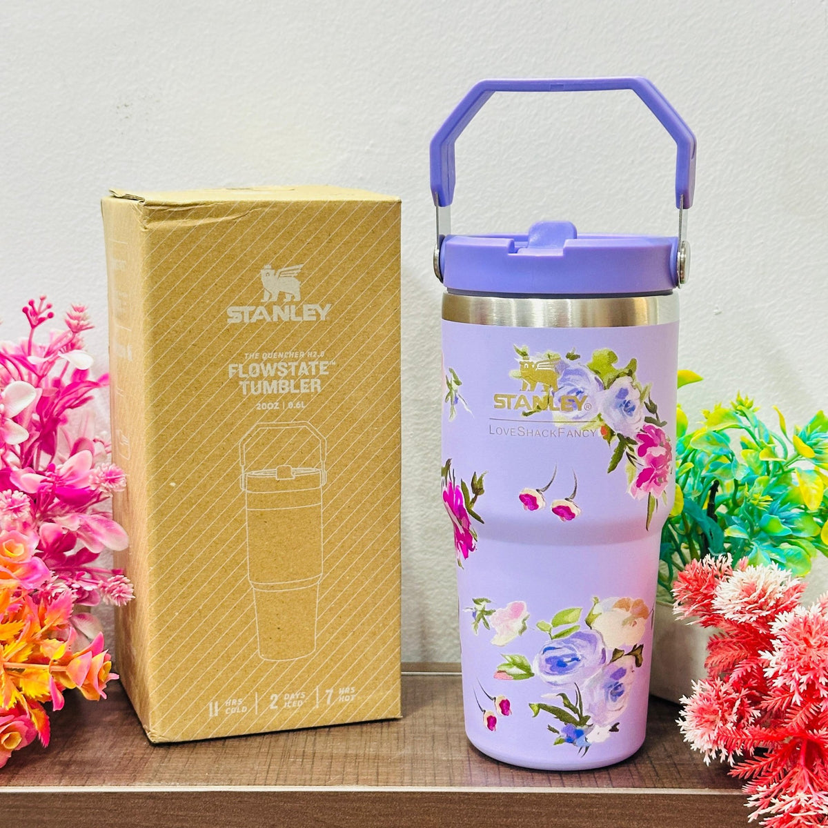 Personalised Stanley Floral Sipper Vacuum Tumbler with Handle - 600 ML - The Gifting Era