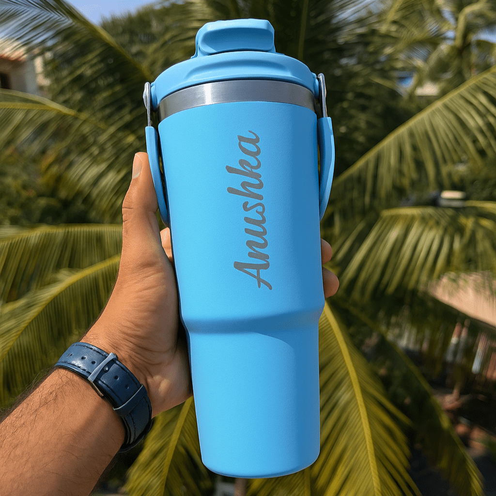 Personalised Stanley Vacuum Sipper Tumbler with Handle - 900 ML - The Gifting Era