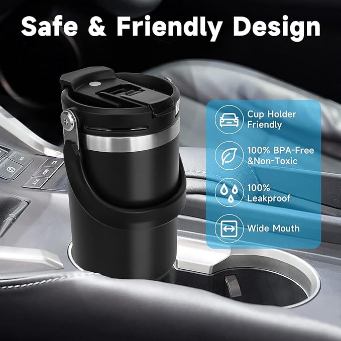 Personalised Stanley Vacuum Sipper Tumbler with Handle - 900 ML - The Gifting Era