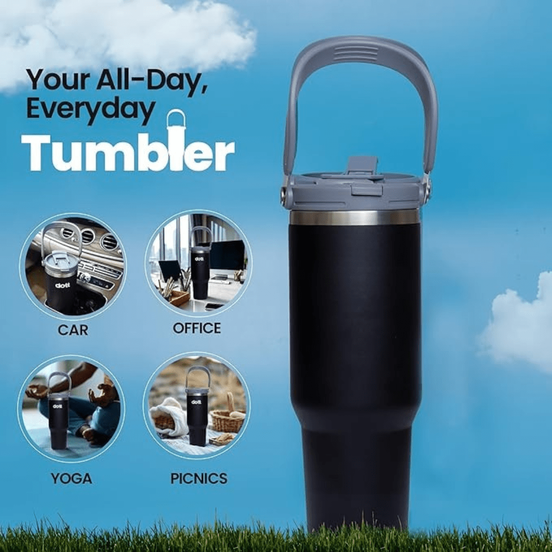 Personalised Stanley Vacuum Sipper Tumbler with Handle - 900 ML - The Gifting Era