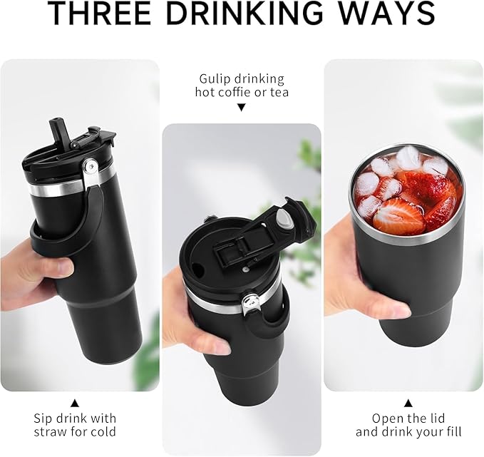 Personalised Stanley Vacuum Sipper Tumbler with Handle - 900 ML - The Gifting Era