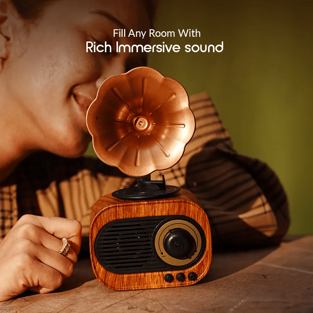 Personalised Vintage Retro Gramophone Antique Bluetooth Speaker - The Gifting Era