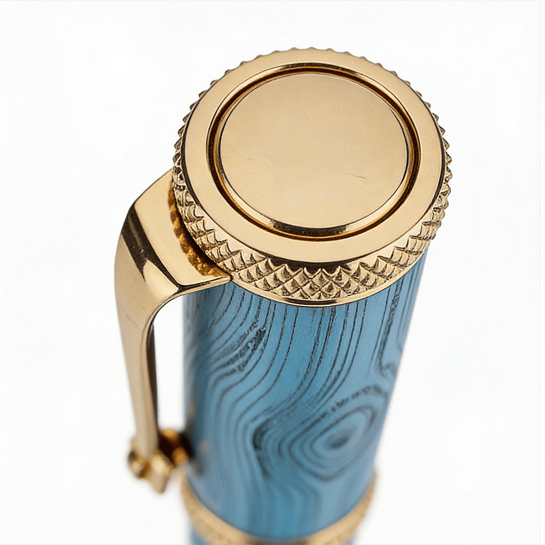 Personalised Woodwright Limited Edition Wooden Textured Metallic Fountain Pen - Set of 4 Fountain Pens - The Gifting Era