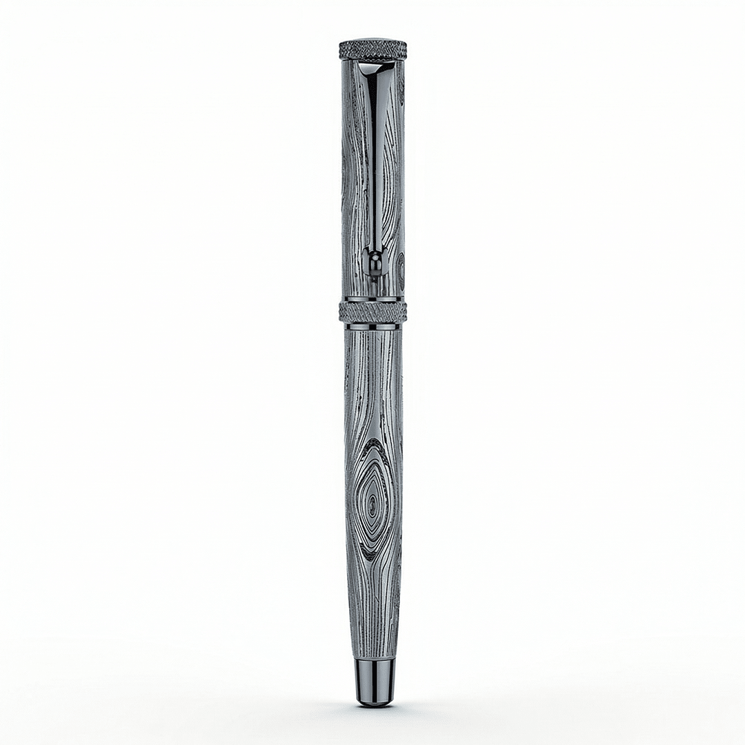 Personalised Woodwright Limited Edition Wooden Textured Metallic Fountain Pen - Set of 4 Fountain Pens - The Gifting Era