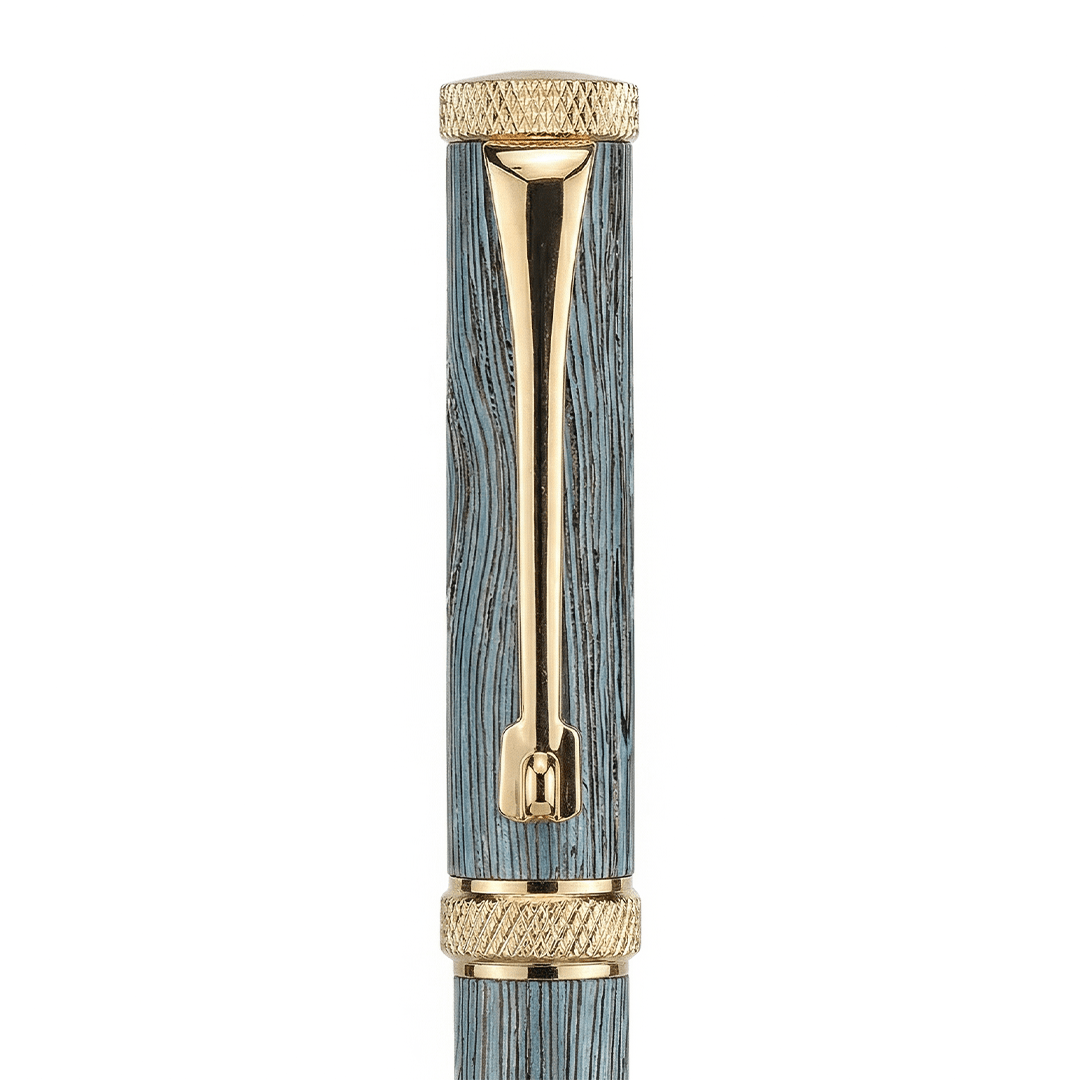Personalised Woodwright Limited Edition Wooden Textured Metallic Fountain Pen - Set of 4 Fountain Pens - The Gifting Era