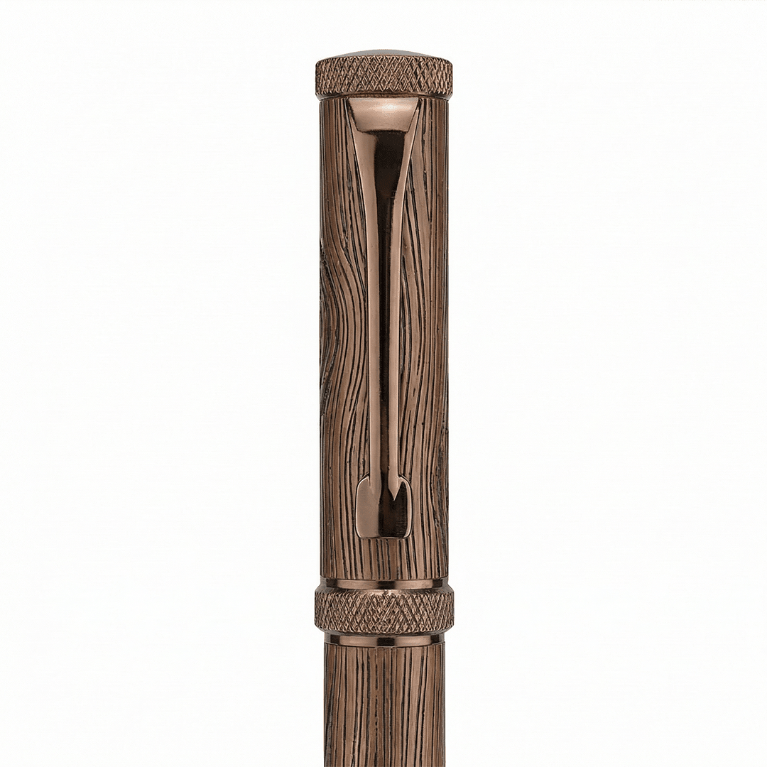 Personalised Woodwright Limited Edition Wooden Textured Metallic Fountain Pen - Set of 4 Fountain Pens - The Gifting Era
