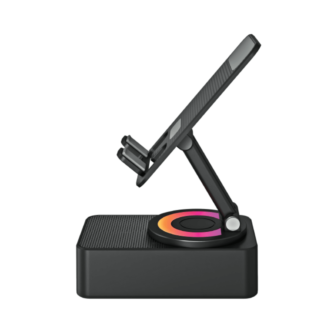 Premium 360° Smart Rotating Mobile Stand with 1500 mAH Wireless Bluetooth Speaker & Ambient RGB Led Light - The Gifting Era