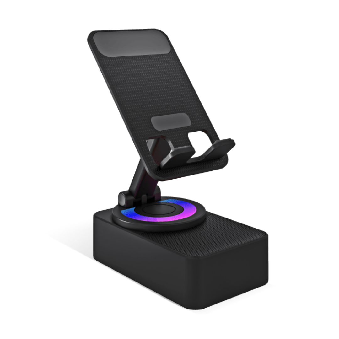 Premium 360° Smart Rotating Mobile Stand with 1500 mAH Wireless Bluetooth Speaker & Ambient RGB Led Light - The Gifting Era