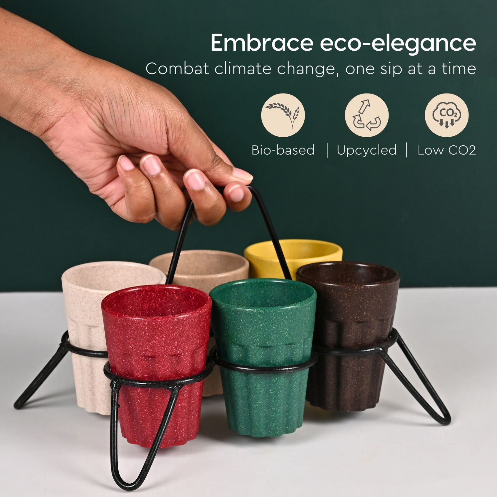 Premium Unbreakable Cutting Chai Cups with Serving Stand - The Gifting Era