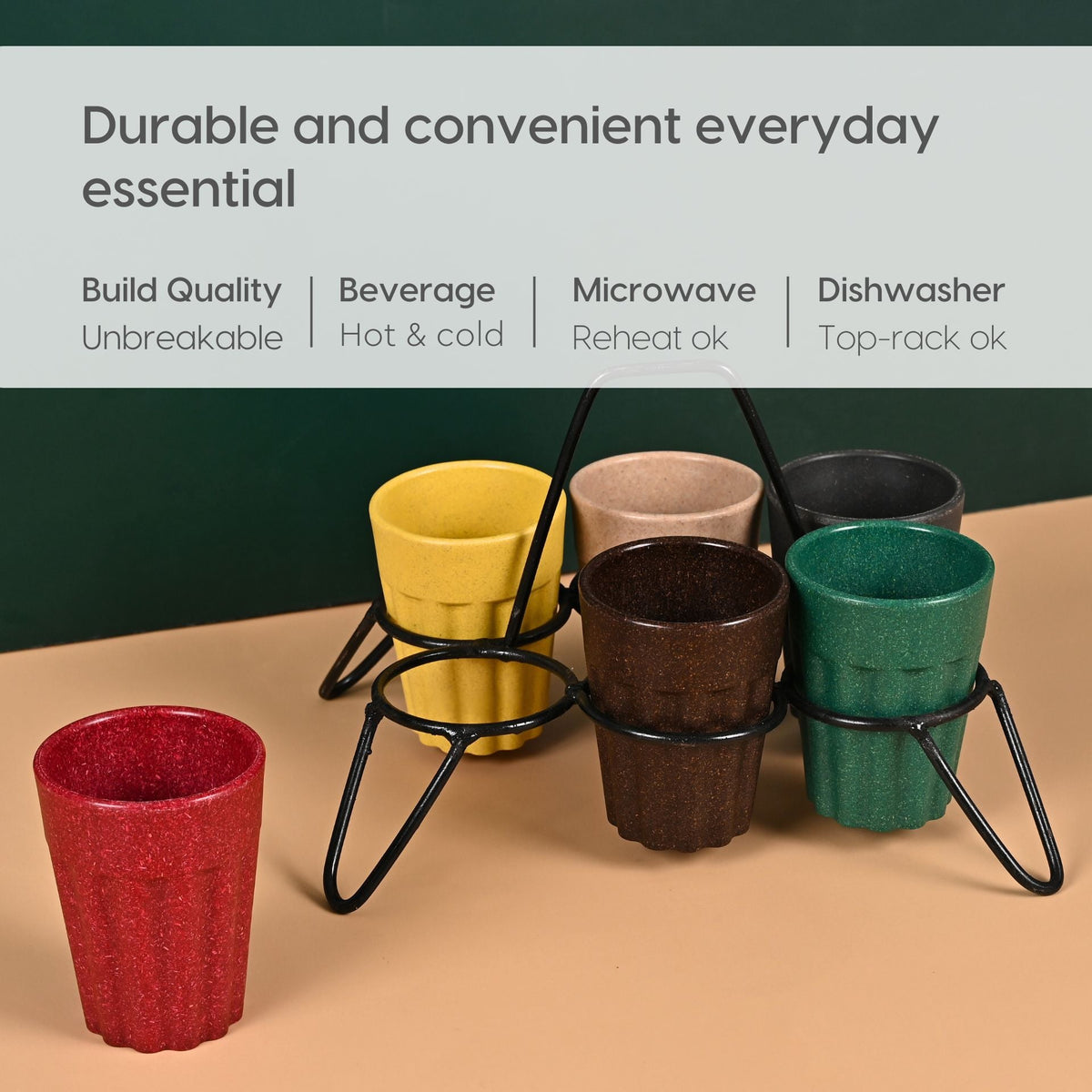 Premium Unbreakable Cutting Chai Cups with Serving Stand - The Gifting Era