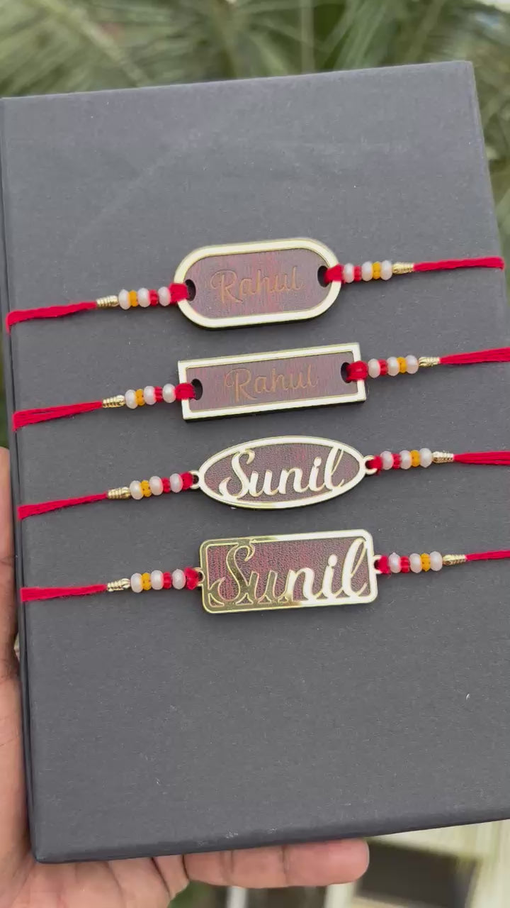 Personalised MDF Name Rakhi - Raksha Bandhan Special
