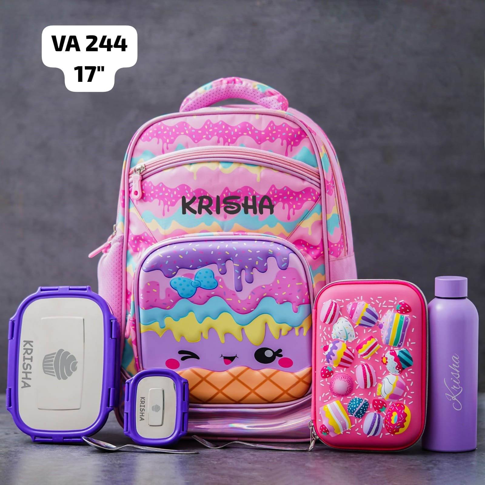 Personalised Kids Candy Theme Premium School Bag Hamper (VA244) - The Gifting Era