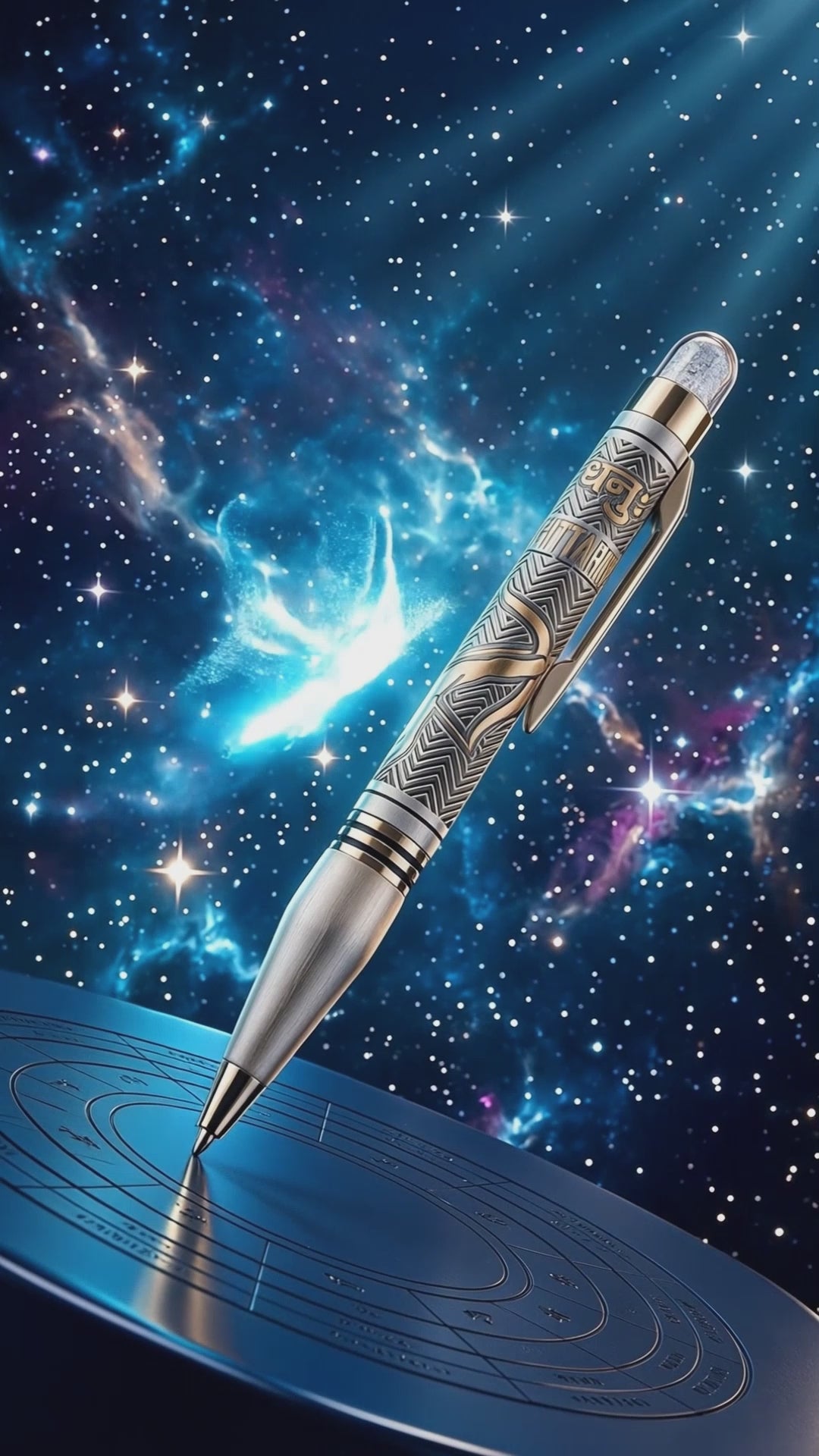 Personalised Sagittarius / धनु Zodiac Engraved Premium Metal Twist Ball Pen with Crystal Top