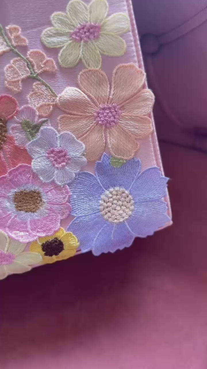 Personalised Premium Handcrafted Bloom Floral Satin Hand Bag - Limited Edition