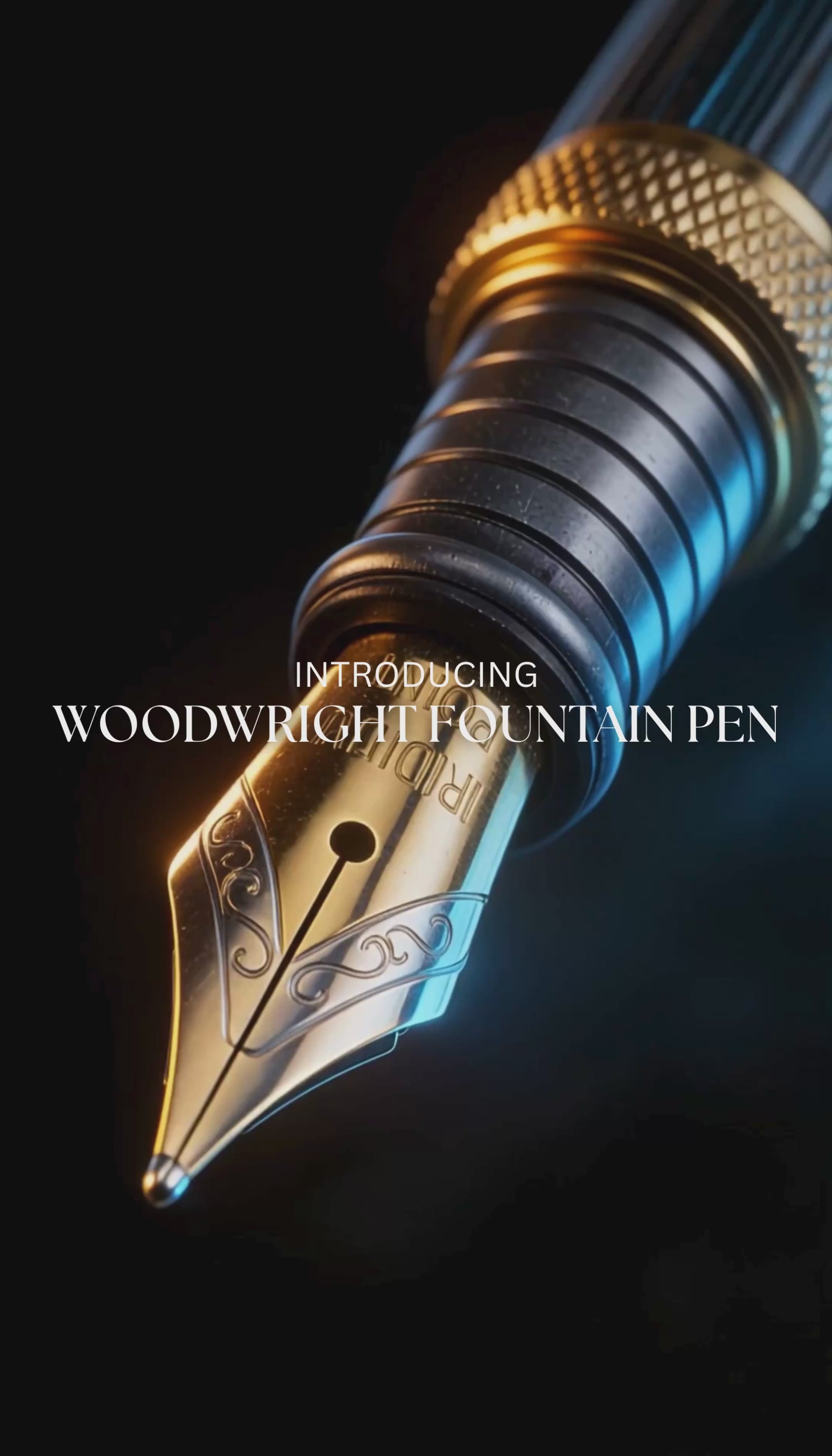 Personalised Woodwright Limited Edition Wooden Textured Metallic Fountain Pen - Chocolate Brown Gold