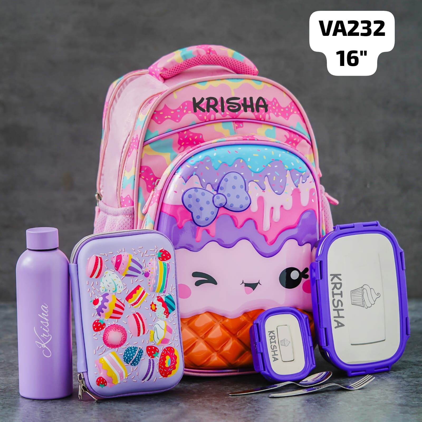 Personalised Kids Candy Theme Premium School Bag Hamper (VA232)