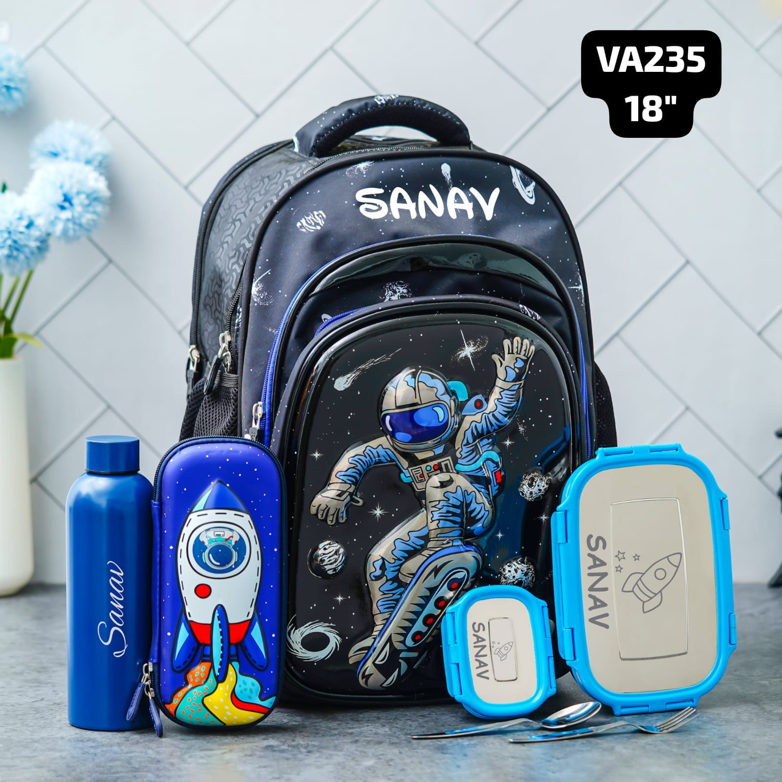 Personalised Kids Space Theme Premium School Bag Hamper (VA235) - The Gifting Era -