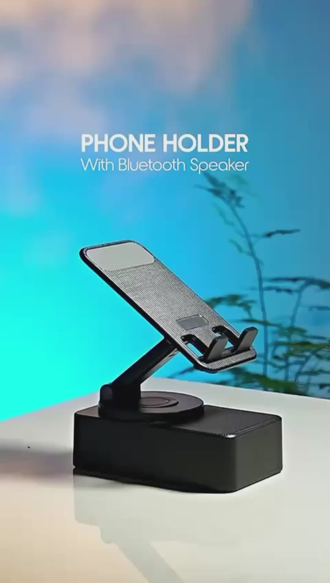 Premium 360° Smart Rotating Mobile Stand with 1500 mAH Wireless Bluetooth Speaker & Ambient RGB Led Light