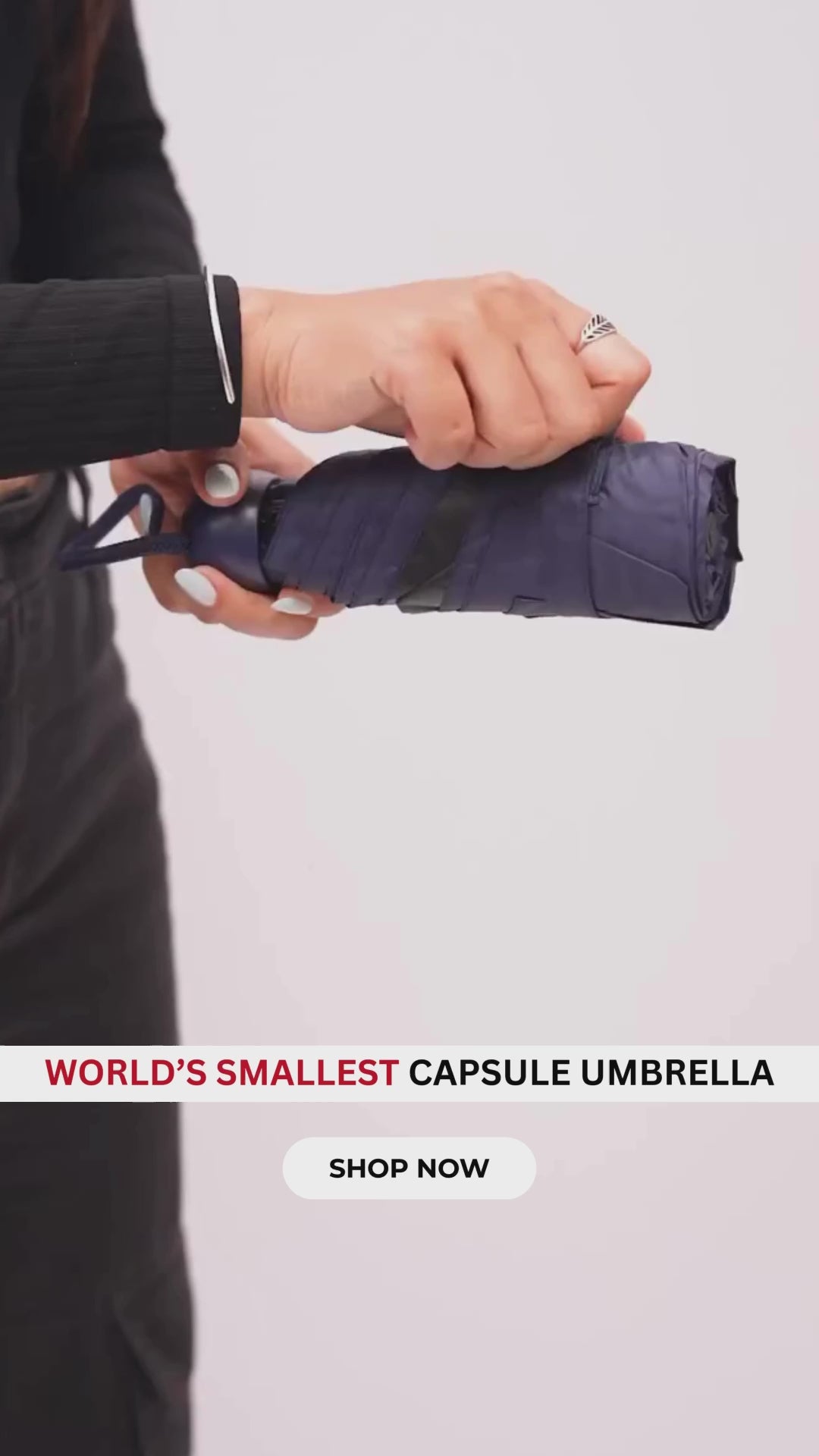 Personalised Mini Travel Folding Umbrella - UPF 50+ Sun & Rain Protection
