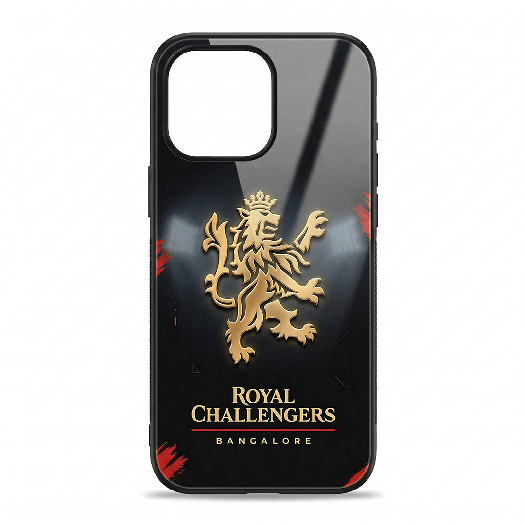 RCB Golden Lion Black Edition - IPL Edition Metallic Glossy Finish TPU 360° Protection Phone Case - The Gifting Era