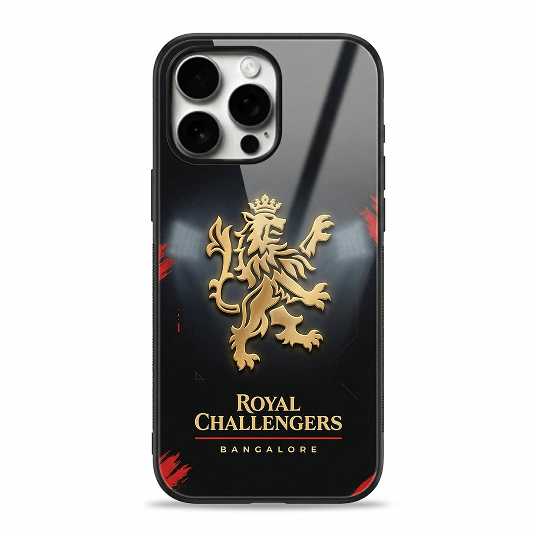 RCB Golden Lion Black Edition - IPL Edition Metallic Glossy Finish TPU 360° Protection Phone Case - The Gifting Era