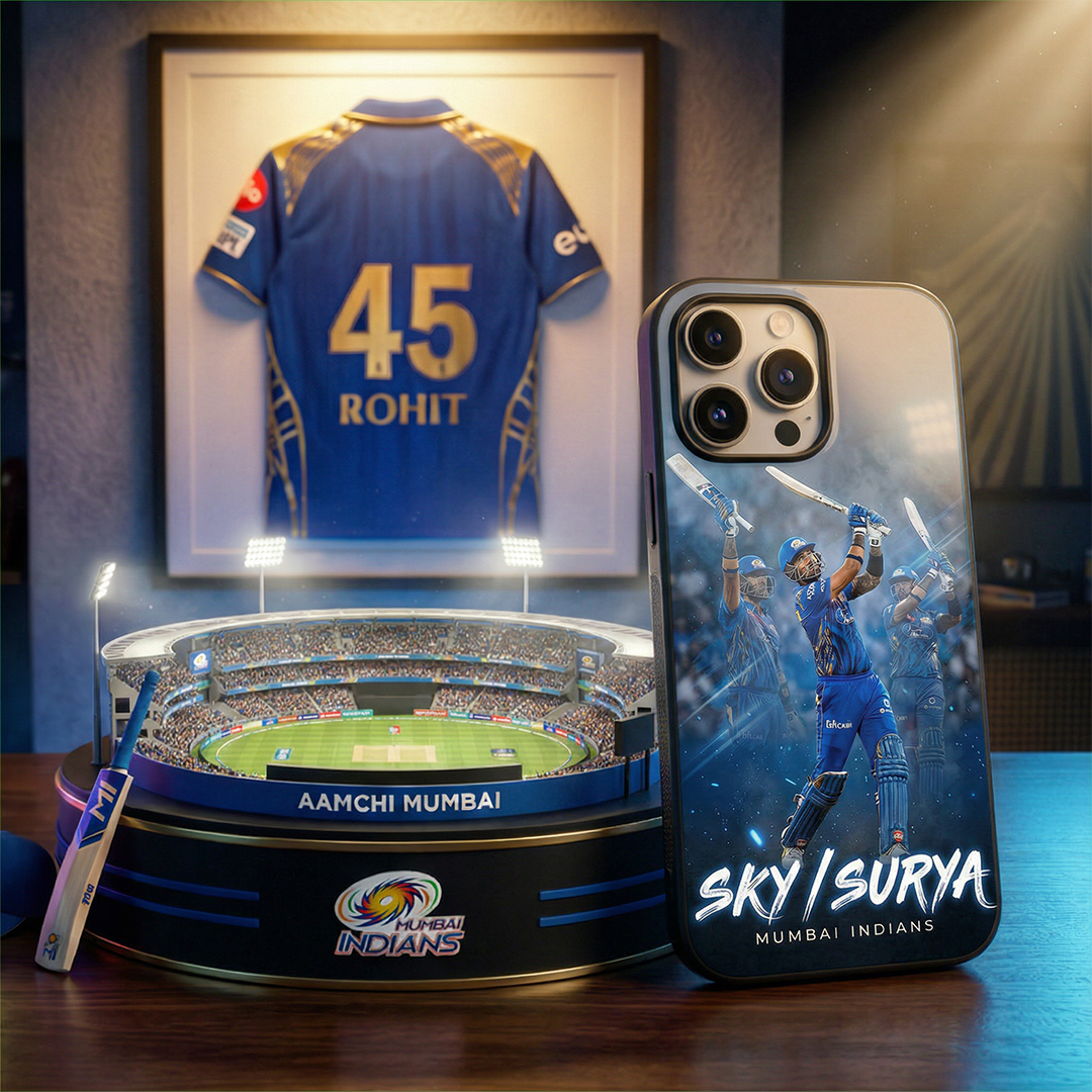 SKY Surya Mr. 360° MI Edition - IPL Edition Metallic Glossy Finish TPU 360° Protection Phone Case - The Gifting Era