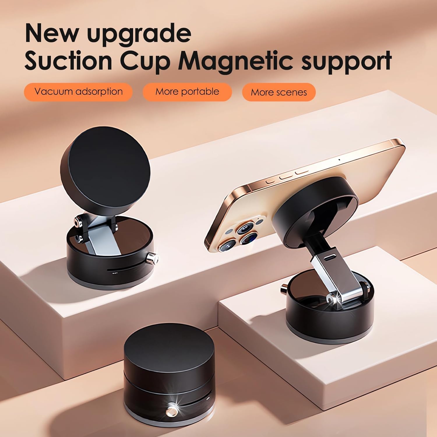 Smart Foldable Ultra Magnetic Vacuum 360° Mobile Holder for Car, Outdoors & Indoors - The Gifting Era