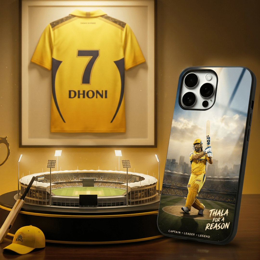 Thala for a Reason — MSD - IPL Edition Metallic Glossy Finish TPU 360° Protection Phone Case - The Gifting Era
